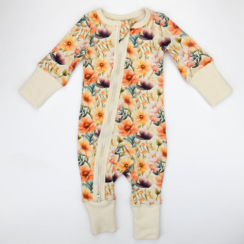 Organic Cotton Baby Pajamas 2-Way Zip Front Zipper Sleeper, Lilly Organic Earthy Clothing